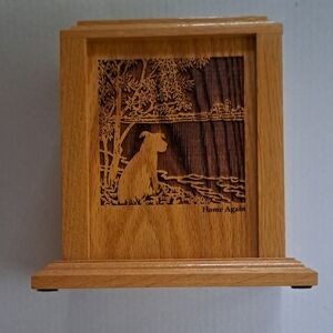 Things Remembered Solid Wood Home Again Dog Display Keepsake 7-1/2"x7-1/2"x4-1/2